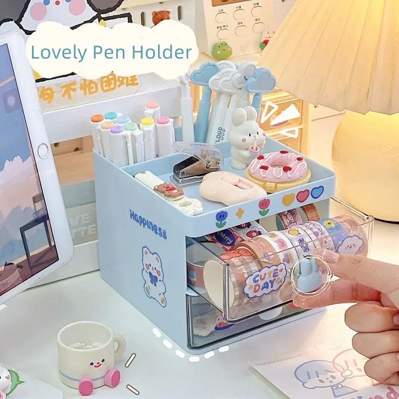 Cute Candy Stationary Organizer, Lovely Fashion Pen Holder with Sticker, Multifunctional Stationery Pencil Organizer, Large Capacity Waterproof Student Desk Holder Cute Candy Stationary Organizer, Lovely Fashion Pen Holder with Sticker, Multifunctional Stationery Pencil Organizer, Large Capacity Waterproof Student Desk Holder